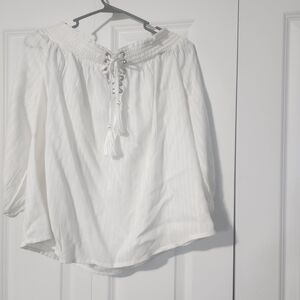 VENUS White Lace-Up Blouse